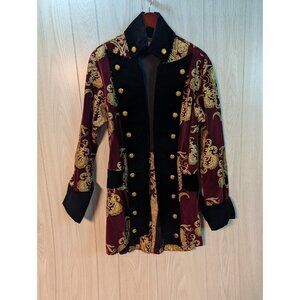 Charades French Pirate Captain Coat Jacket Adult Large Costume Maroon Black